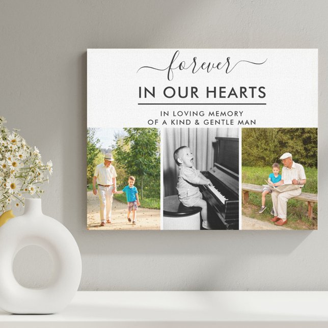 Forever in our Hearts Loving Memory Custom Photo Canvas Print (Creator Uploaded)