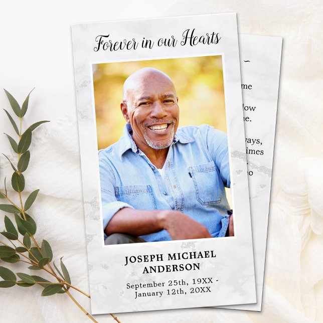 Forever in our Hearts Marble Memorial Prayer Card (Creator Uploaded)