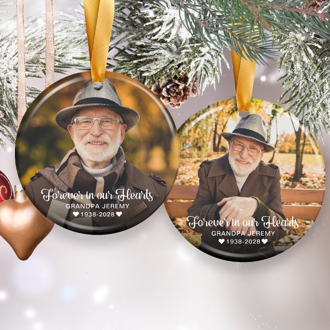 Forever in our Hearts Memorial 2 Photo Ornament (Forever in our Hearts Memorial 2 Photo Ornament)
