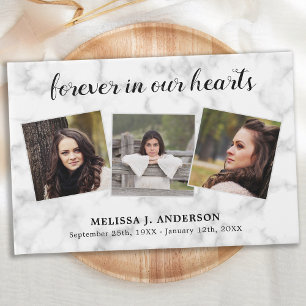 Forever In Our Hearts Memorial 3 Photo Funeral Guest Book