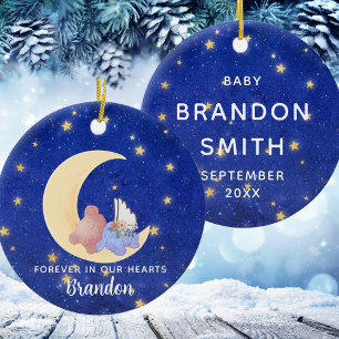 Forever In Our Hearts Memorial Baby Boy Christmas Ceramic Tree Decoration