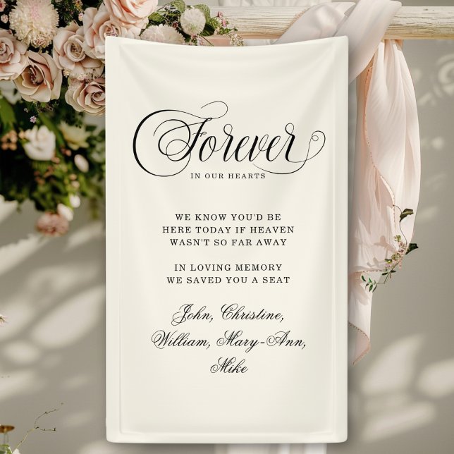 Forever In Our Hearts- Memorial Beige Banner (Forever In Our Hearts- Memorial Beige Banner)