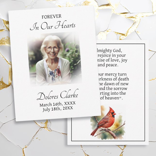 Forever in our Hearts | Memorial Bookmark Prayer Card (Creator Uploaded)