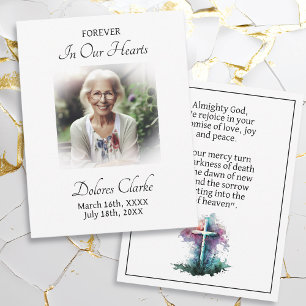 Forever in our Hearts   Memorial Bookmark Prayer Card