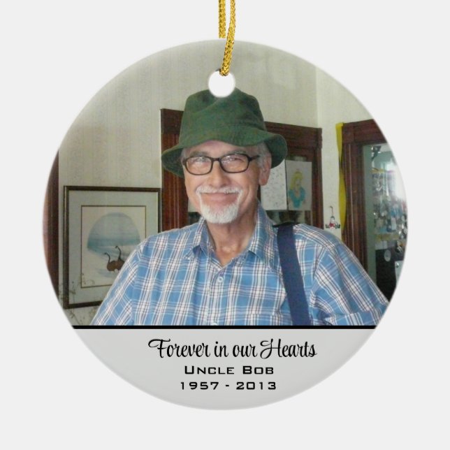 Forever In Our Hearts Memorial  Ceramic Tree Decoration (Front)