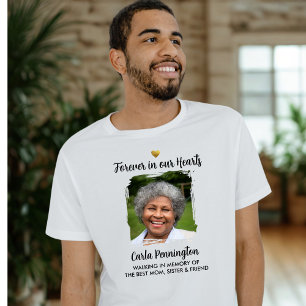 Forever in our Hearts Memorial Custom Text Photo T-Shirt