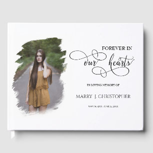 Forever In Our Hearts Memorial Funeral Photo Guest Book