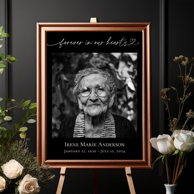 Forever in our Hearts Memorial Funeral Photo Poster (Creator Uploaded)