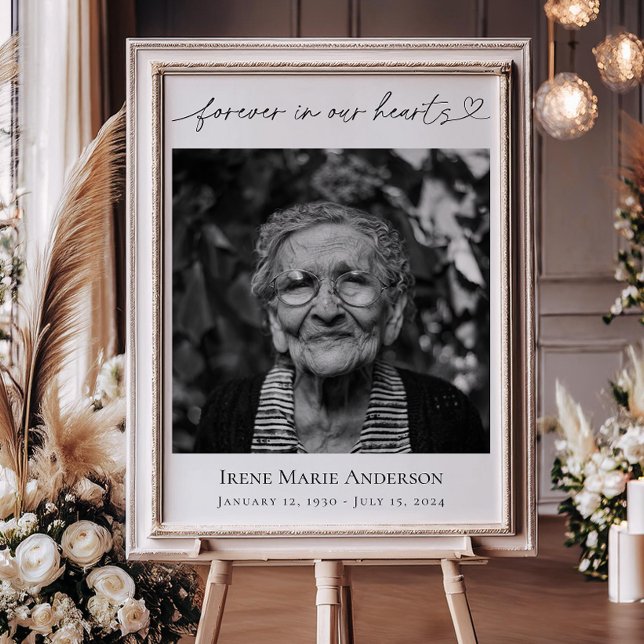 Forever in our Hearts Memorial Funeral Photo Poster (Creator Uploaded)
