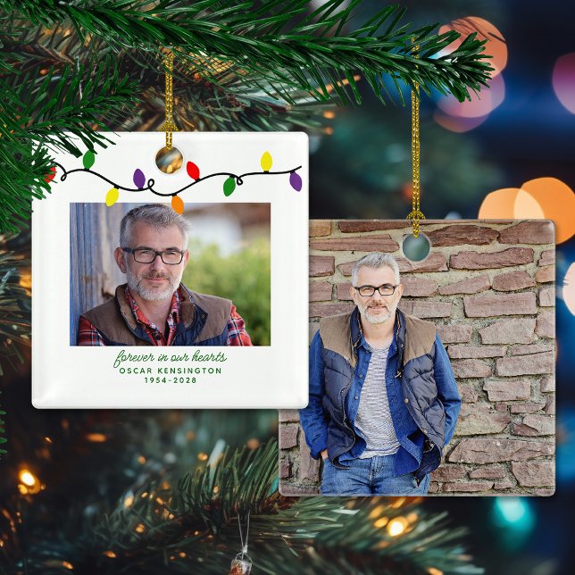 Forever in Our Hearts Memorial Keepsake Photo Ceramic Ornament (Forever in Our Hearts Memorial Keepsake Photo Ceramic Ornament)