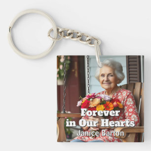 Forever in our Hearts Memorial Keepsake Photo Key Ring