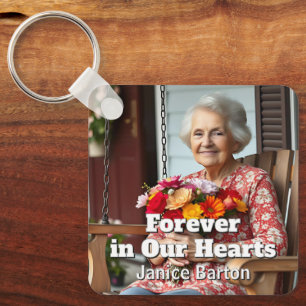 Forever in our Hearts Memorial Keepsake Photo Key Ring