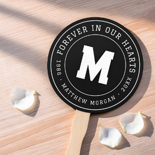 Forever In Our Hearts Memorial Monogram Hand Fan
