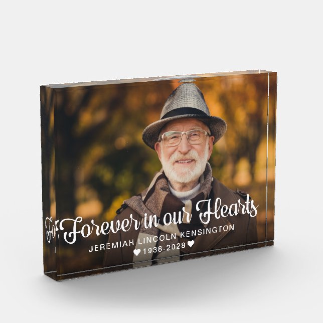 Forever in our Hearts Memorial Photo Block (Left)