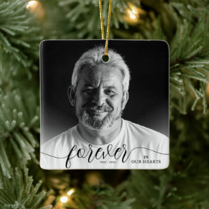 Forever in our Hearts Memorial Photo Ceramic Ornament