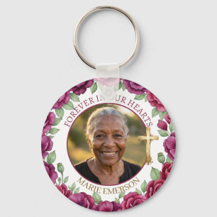 Forever in our Hearts   Memorial Photo Key Ring