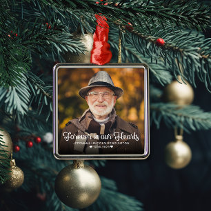 Forever in our Hearts Memorial Photo Metal Tree Decoration