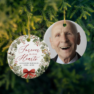Forever in Our Hearts Memorial Photo Ornament