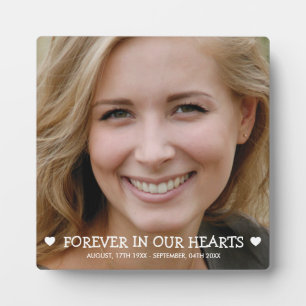 Forever in Our Hearts Memorial Photo Plaque
