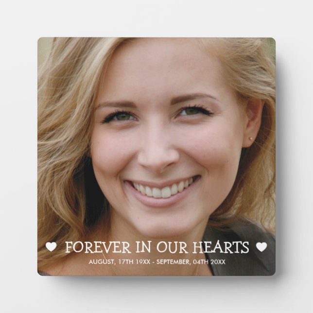 Forever in Our Hearts | Memorial Photo Plaque (Front)