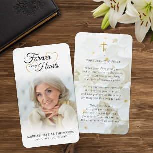Forever in Our Hearts Memorial Poem Prayer Cards