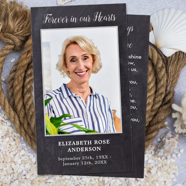 Forever in our Hearts Memorial Prayer Card Slate (Creator Uploaded)