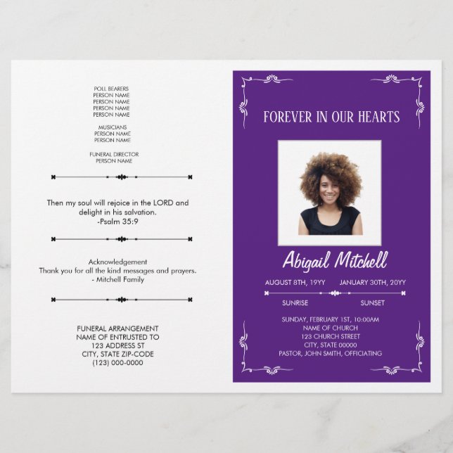 Forever In Our Hearts Memorial Program | FP0012 Flyer (Front)