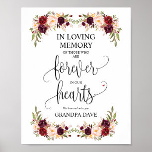 Forever In Our Hearts Memorial Sign v8