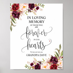 Forever In Our Hearts Memorial Sign v9