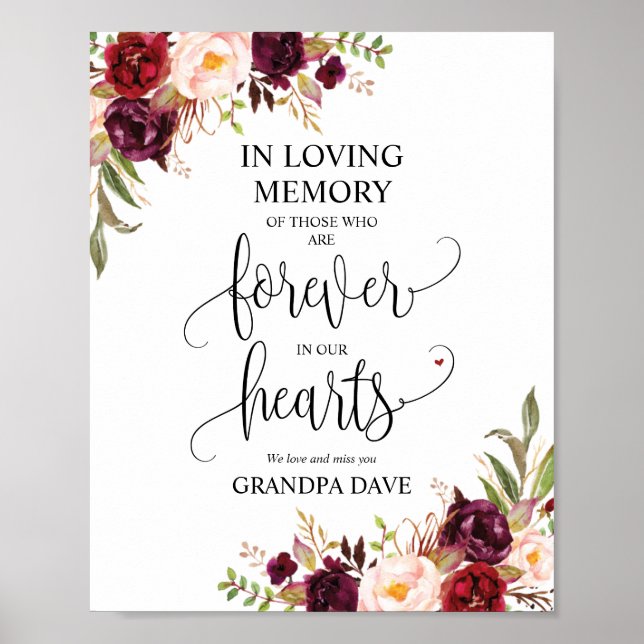 Forever In Our Hearts Memorial Sign v9 (Front)