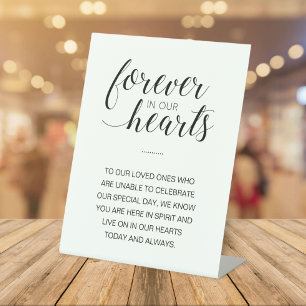 Forever In Our Hearts Memorial Wedding Pedestal Sign