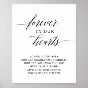 Forever in our hearts memorial wedding sign