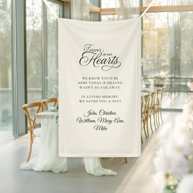 Forever in our Hearts! Modern Calligraphy Wedding Banner (Forever in our Hearts! Modern Calligraphy Wedding Banner)