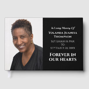 Forever In Our Hearts Modern Funeral Custom Photo Guest Book