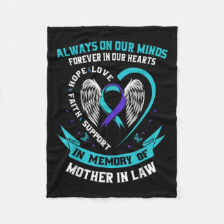 Forever In Our Hearts Mother In Law Suicide Awaren Fleece Blanket