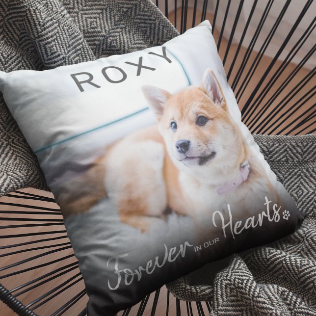 Forever in our Hearts Name Pet Loss Memorial Cushion (Creator Uploaded)