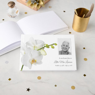 Forever in our Hearts Orchid Funeral Memorial Guest Book