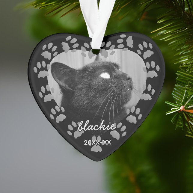 Forever in our Hearts Paw Print Keepsake Ornament (Just add your favorite photo of your pet, a name / date and a short message on the reverse.)