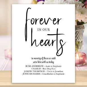 Forever in our Hearts Personalise Wedding Memorial Poster