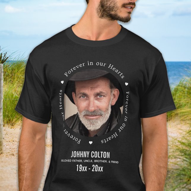Forever in our Hearts Personalised Photo Memorial T-Shirt (Creator Uploaded)