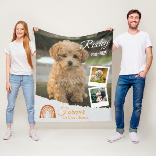 Forever in Our Hearts Personalized Dog Memorial  Fleece Blanket