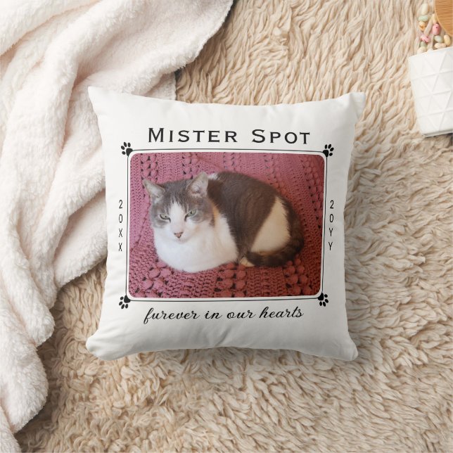 Forever in Our Hearts Pet Cat Dog Photo Template Cushion (Blanket)