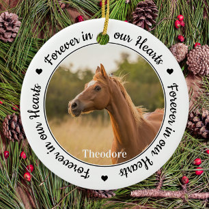 Forever in our Hearts Pet Loss Gift Horse Memorial Ceramic Tree Decoration