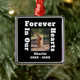 Forever In Our Hearts Pet Loss Sympathy Memorial Metal Tree Decoration