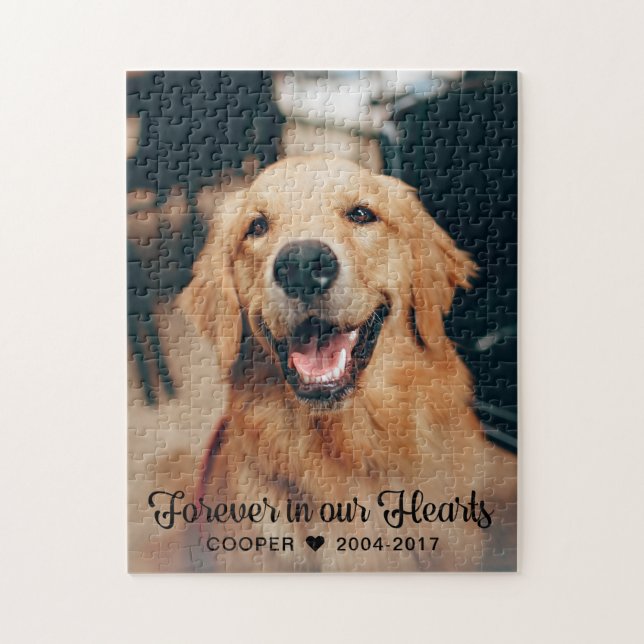 Forever in our Hearts Pet Memorial Keepsake Photo Jigsaw Puzzle (Vertical)