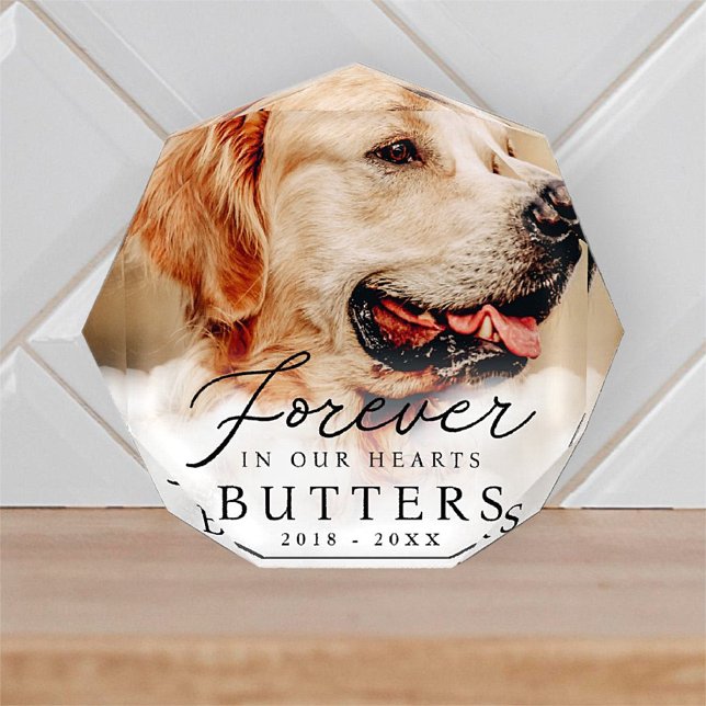 Forever in our Hearts Pet Memorial Modern Photo Block (Creator Uploaded)