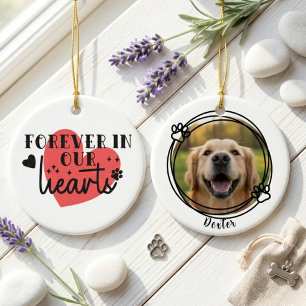 Forever In Our Hearts Pet Memorial Photo Ceramic Tree Decoration