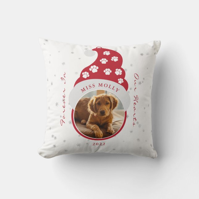 Forever In Our Hearts Pet Memorial Photo  Cushion (Front)