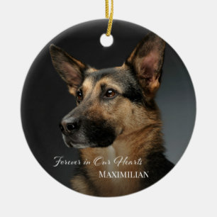 Forever in Our Hearts Pet Memorial Photo Keepsake Ceramic Tree Decoration