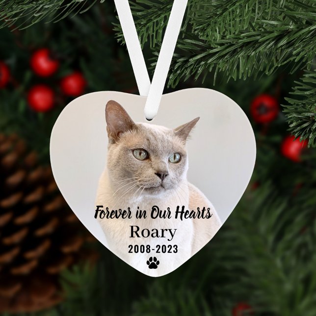 Forever in Our Hearts Pet Memorial Photo Keepsake Ornament (Creator Uploaded)